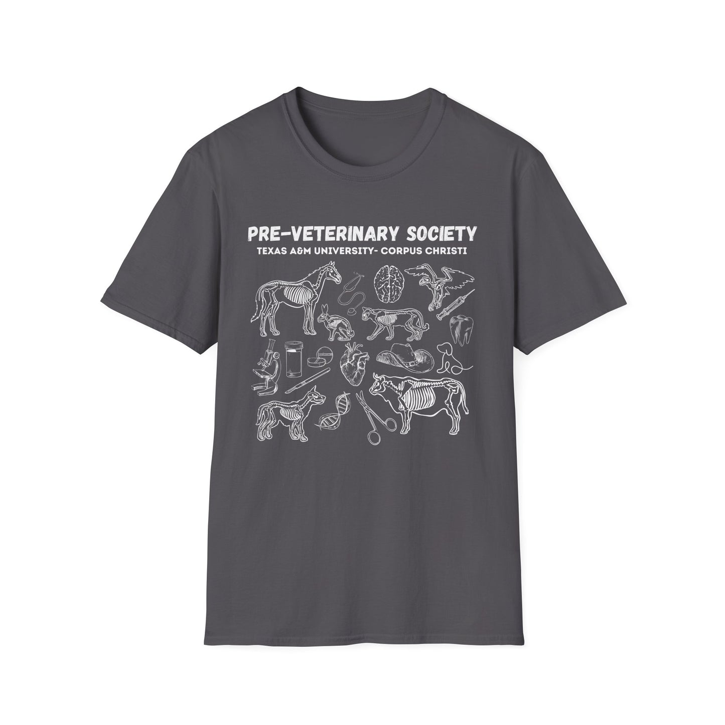Pre-Vet Society Animal Anatomy Design Gildan Softstyle T-Shirt Unisex