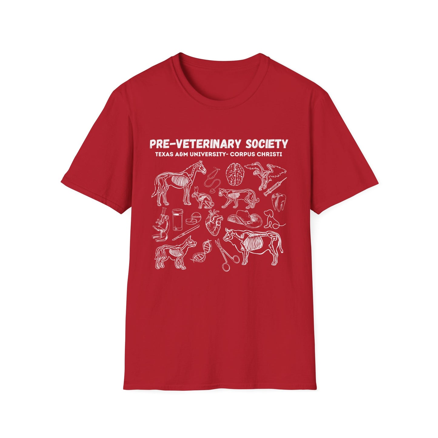 Pre-Vet Society Animal Anatomy Design Gildan Softstyle T-Shirt Unisex