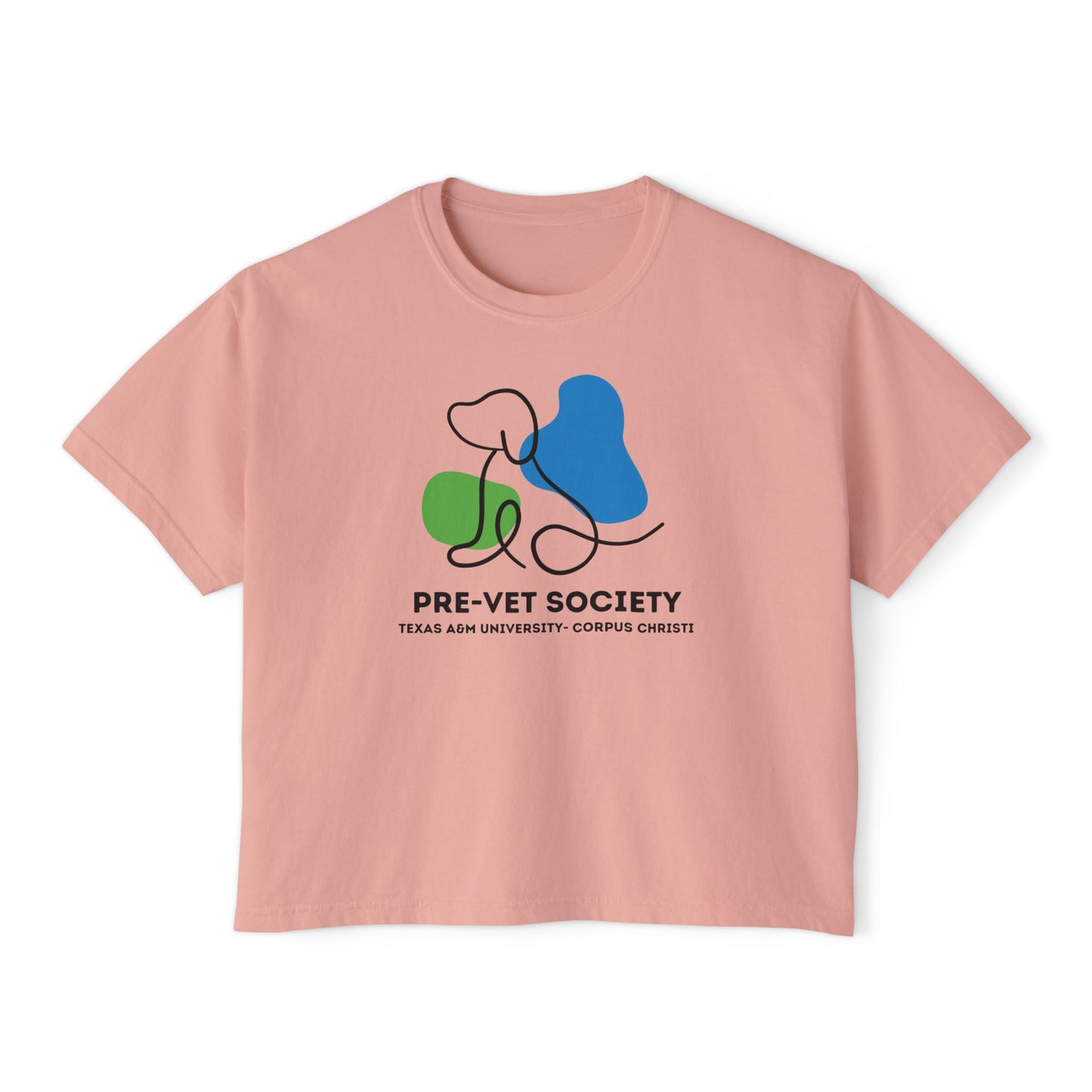 Pre-Vet Society Logo Comfort Colors Women's Crop Boxy Tee