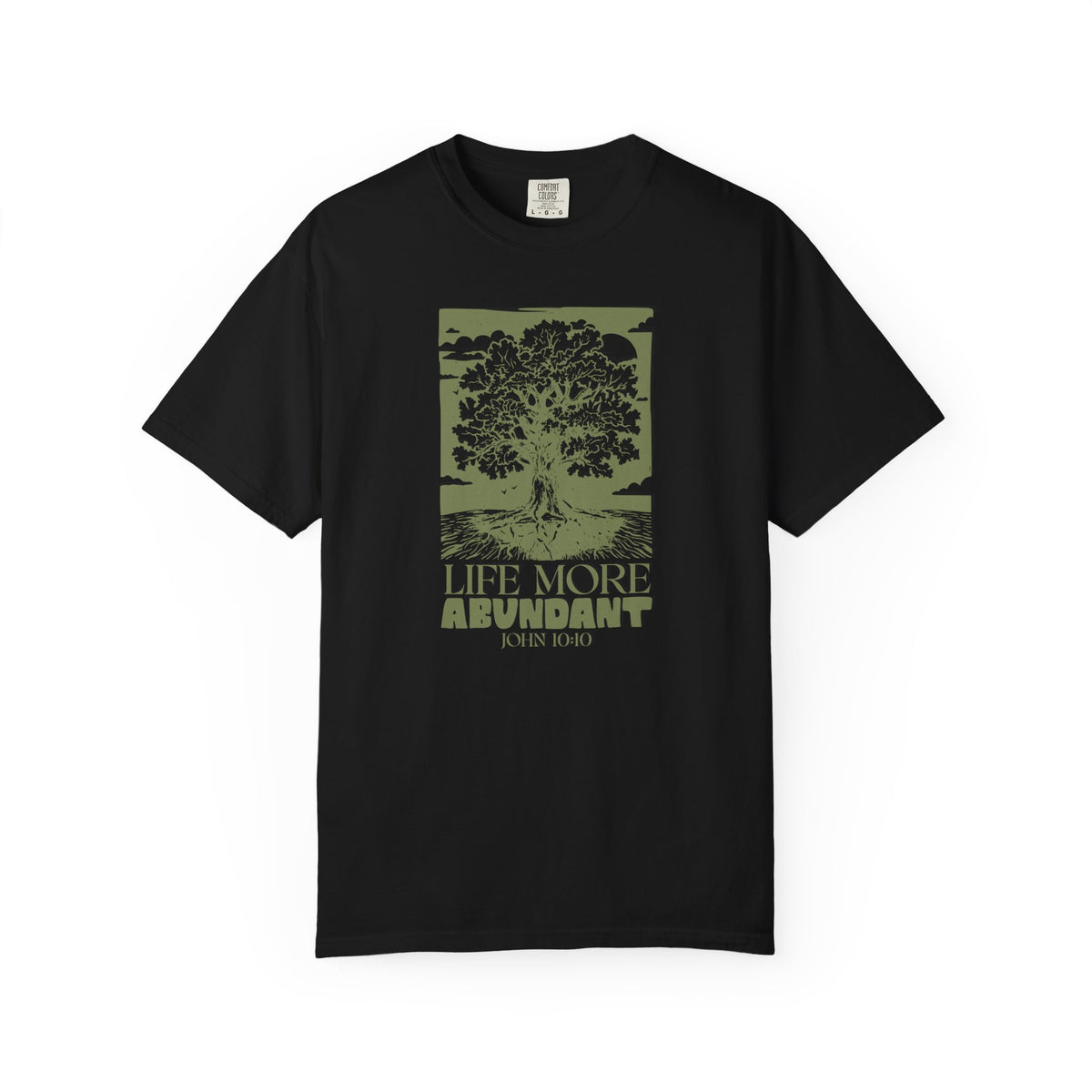 Life More Abundant John 10:10 Christian T-Shirt | Tree of Life Bible Verse Tee