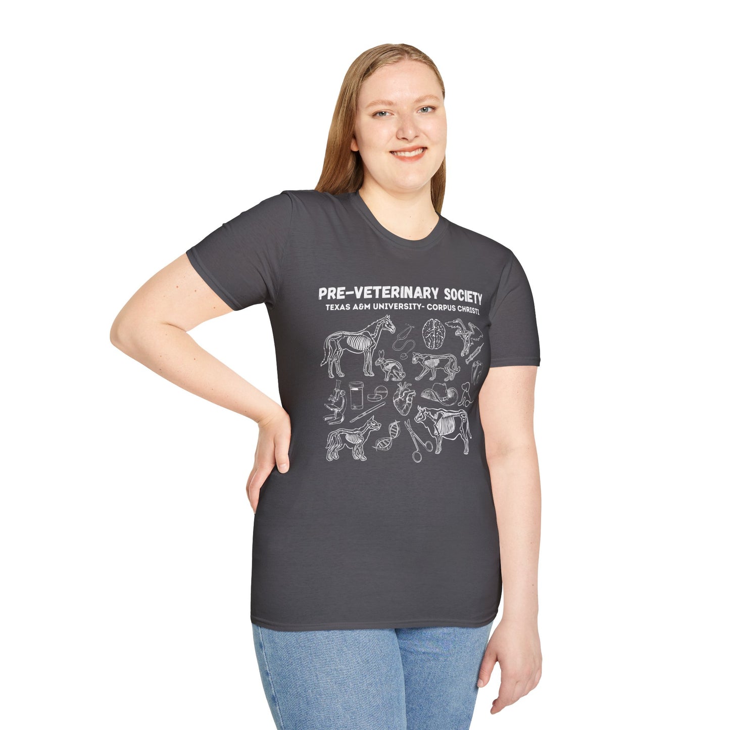 Pre-Vet Society Animal Anatomy Design Gildan Softstyle T-Shirt Unisex