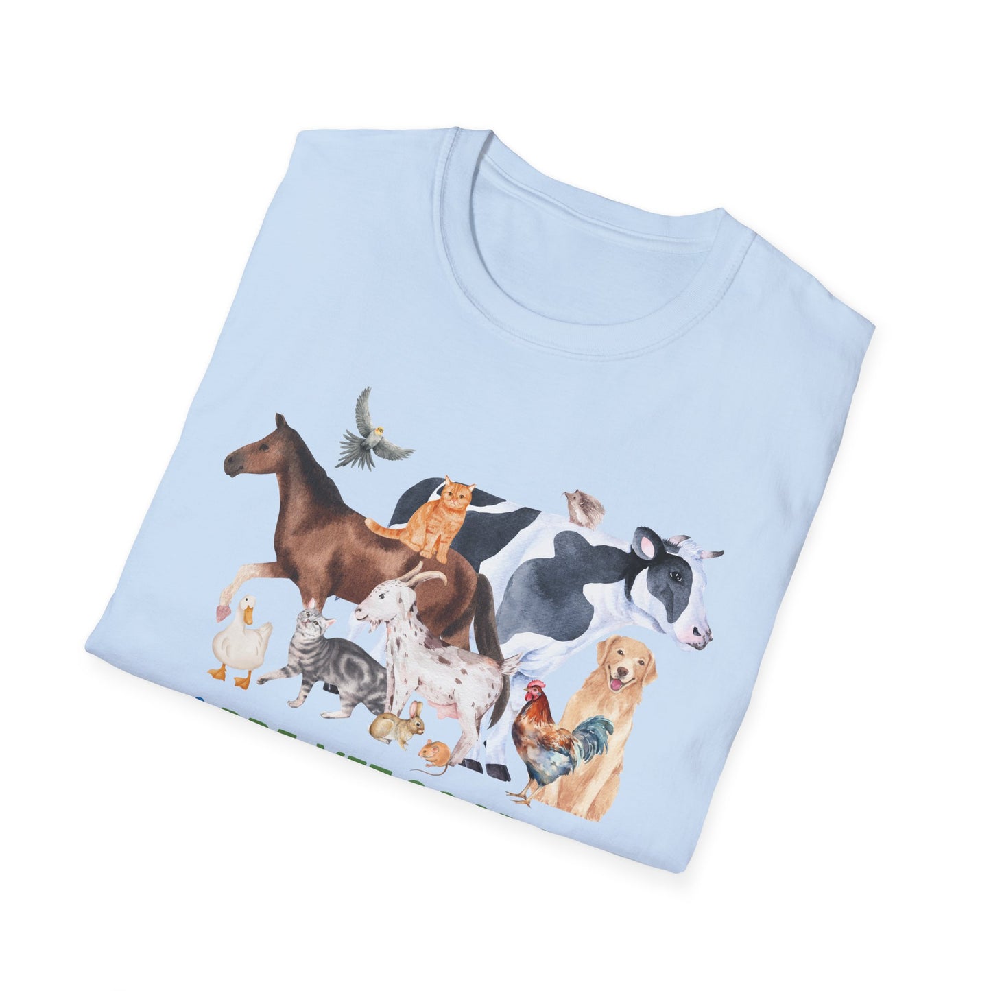 Pre-Vet Society Watercolor Animals Design Gildan Softstyle T-Shirt Unisex