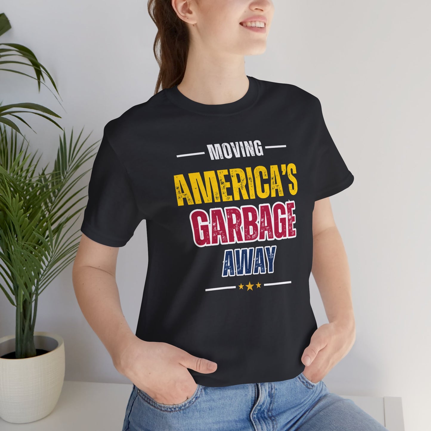 Ameritex Dumpsters "Moving America's Garbage Away" Unisex Bella Canvas Jersey Short Sleeve Tee