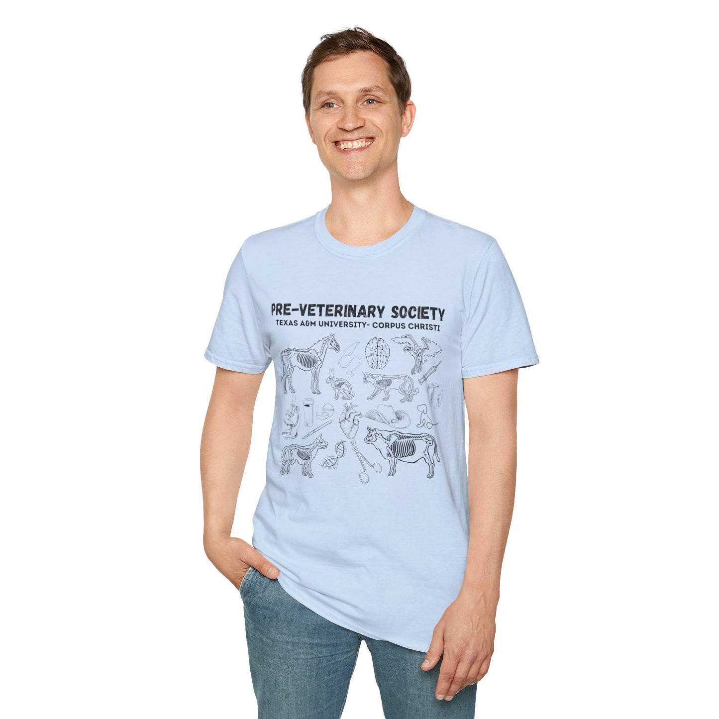 Pre-Vet Society Animal Anatomy Design Gildan Softstyle T-Shirt Unisex