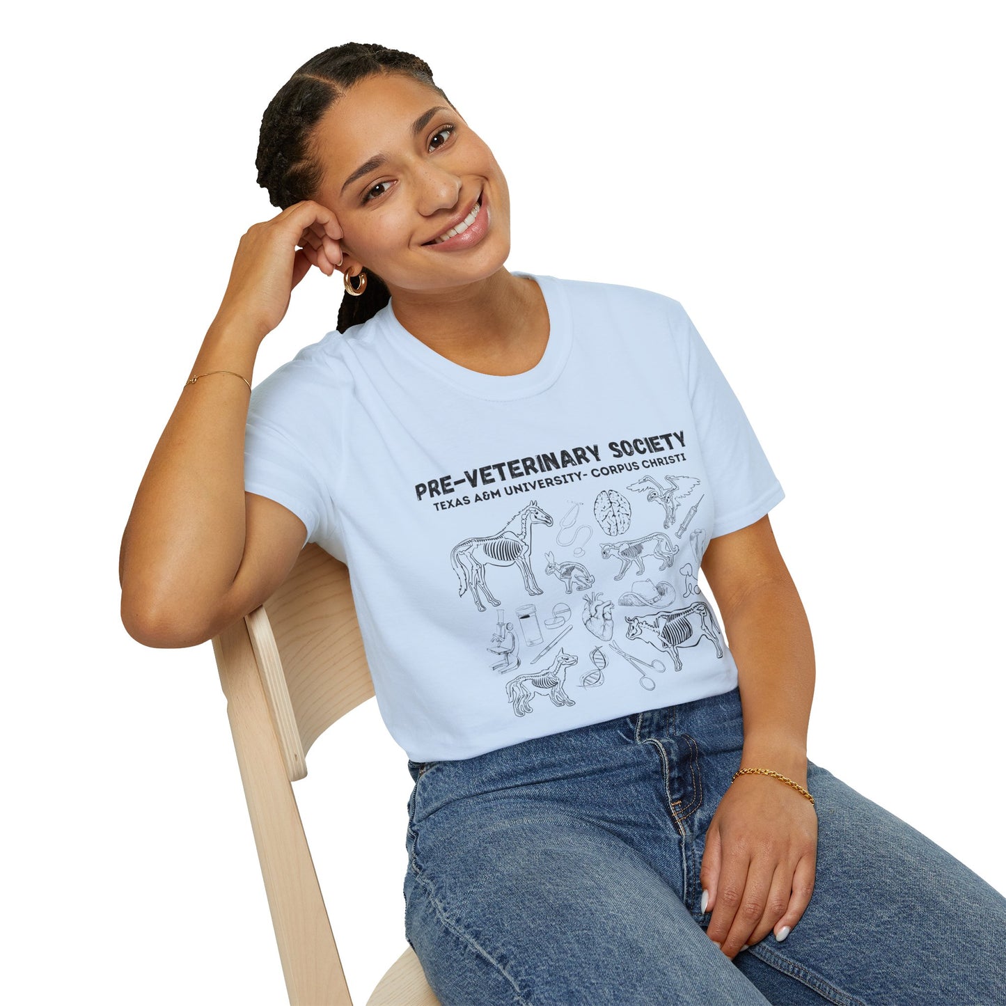 Pre-Vet Society Animal Anatomy Design Gildan Softstyle T-Shirt Unisex