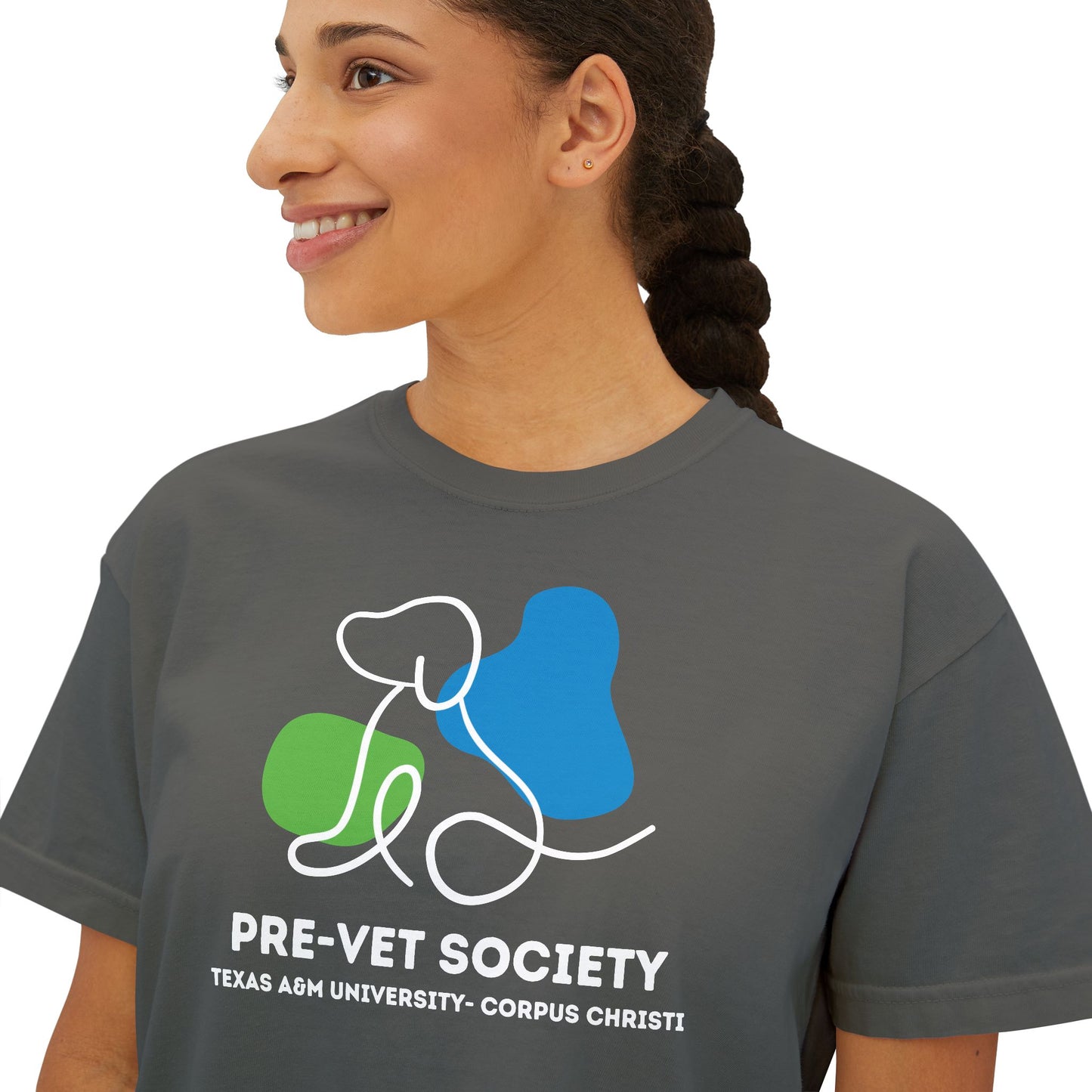 Pre-Vet Society Logo Comfort Colors Women's Crop Boxy Tee