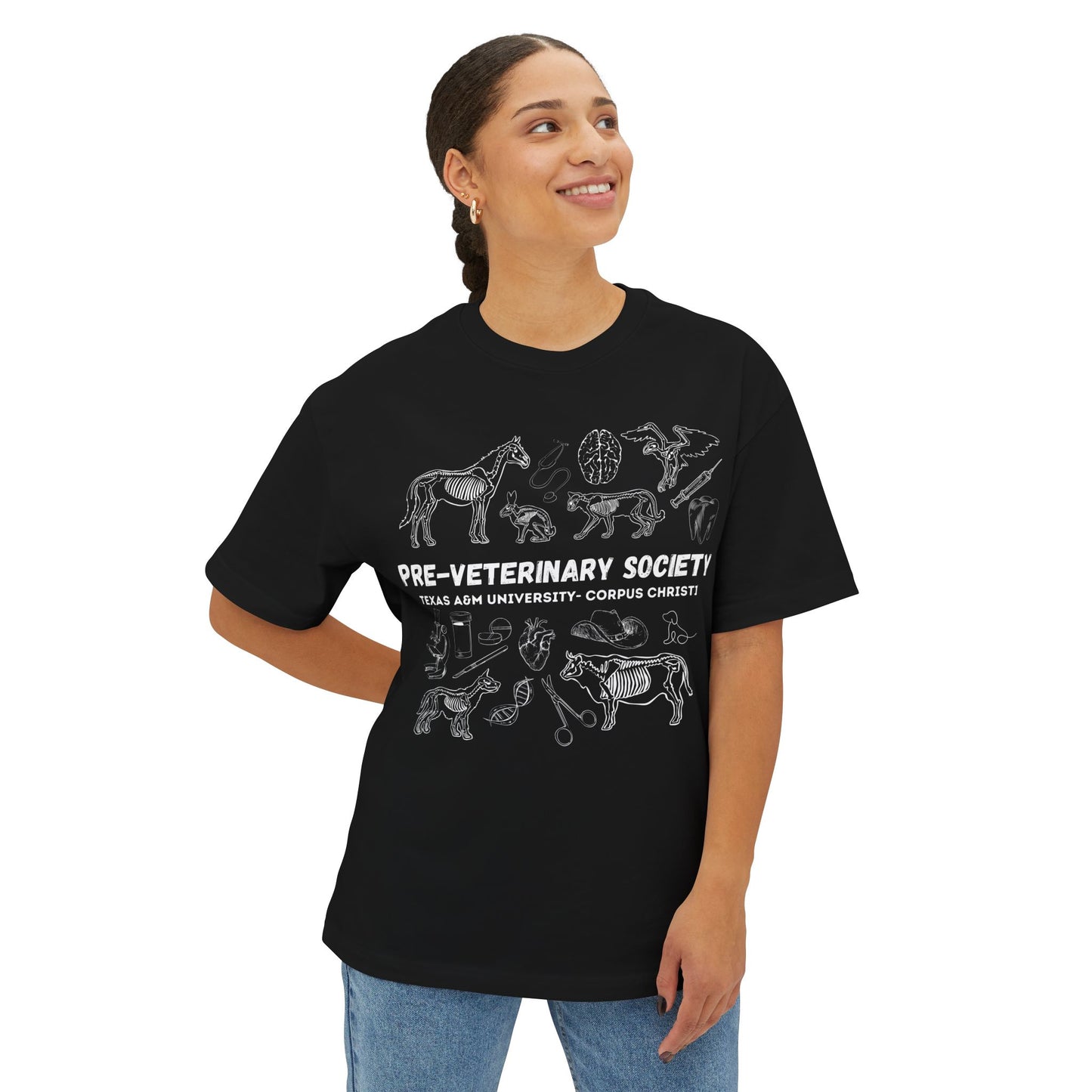 Pre-Vet Society Animal Anatomy Bella Canvas Oversized Boxy Tee Unisex