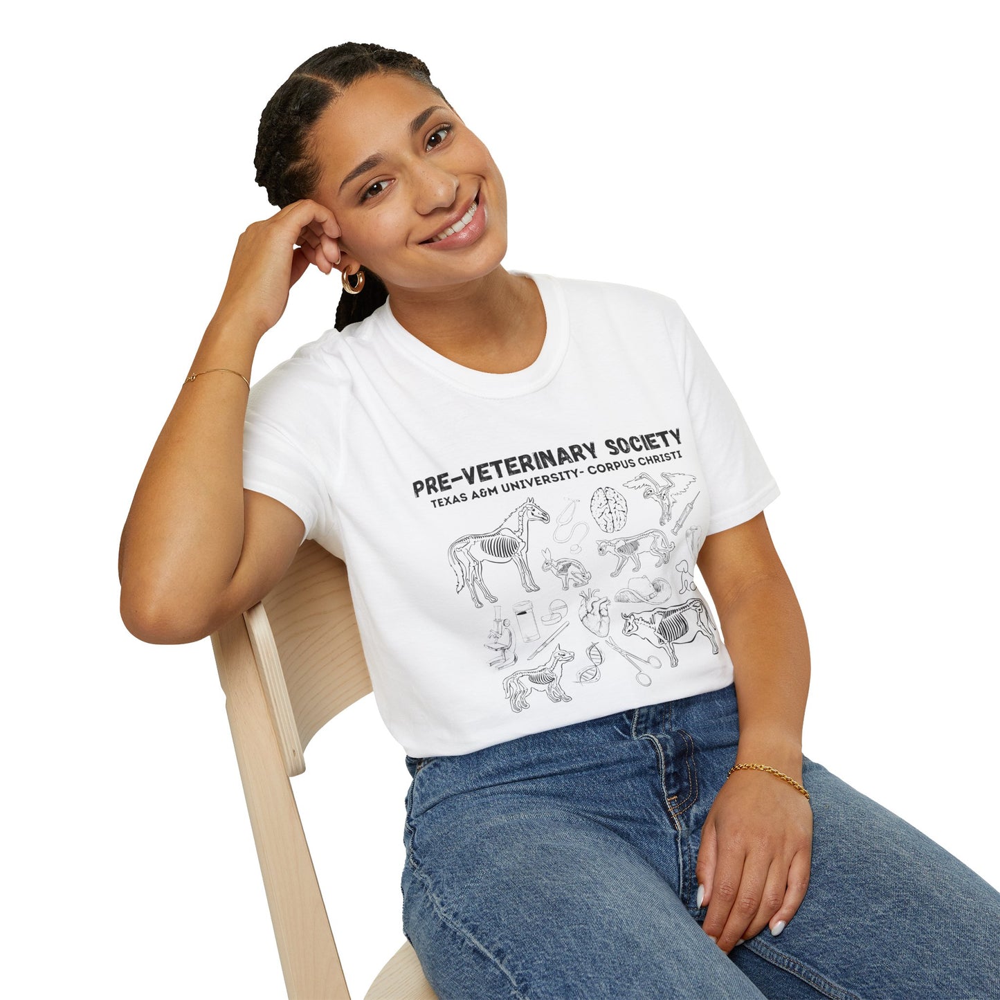 Pre-Vet Society Animal Anatomy Design Gildan Softstyle T-Shirt Unisex