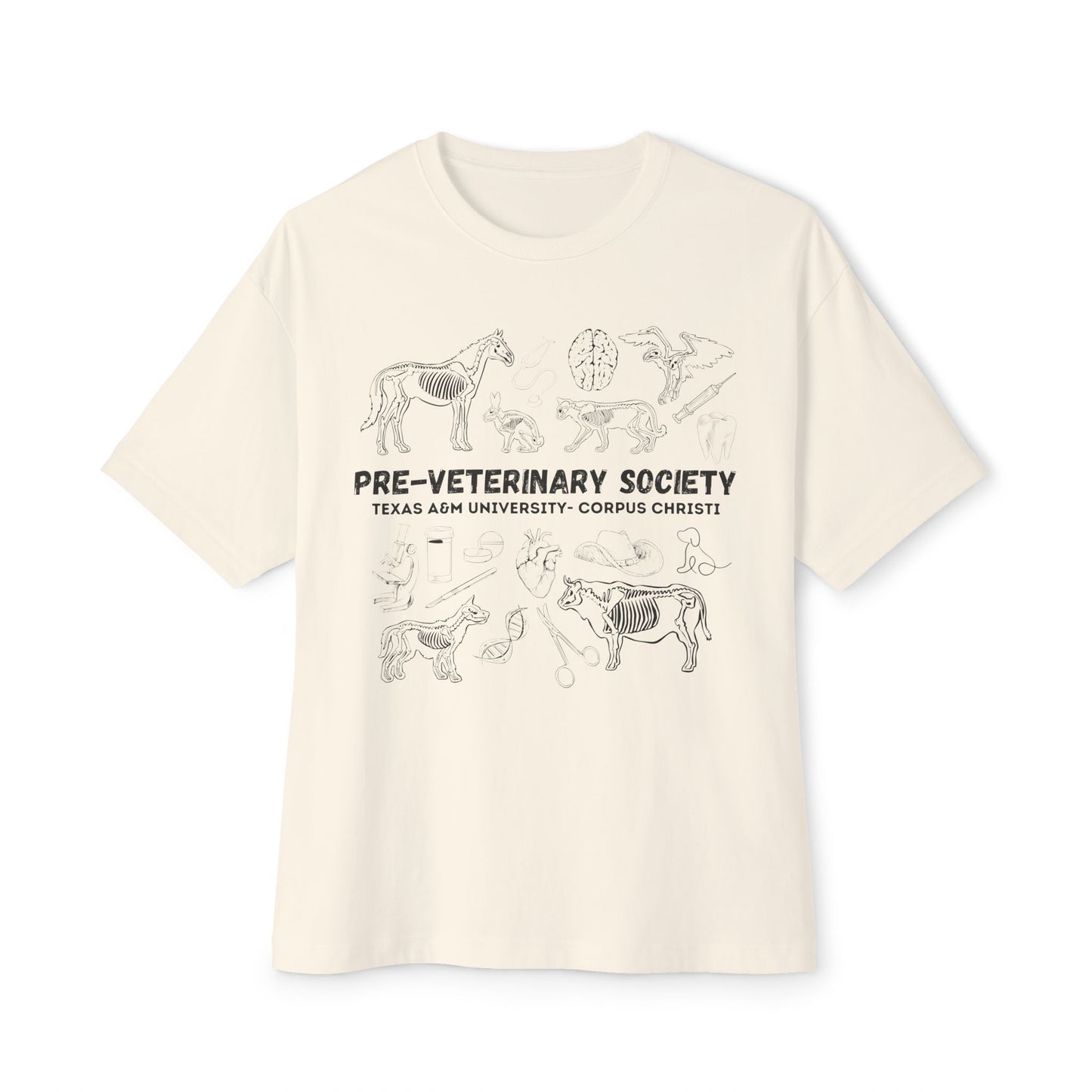 Pre-Vet Society Animal Anatomy Bella Canvas Oversized Boxy Tee Unisex