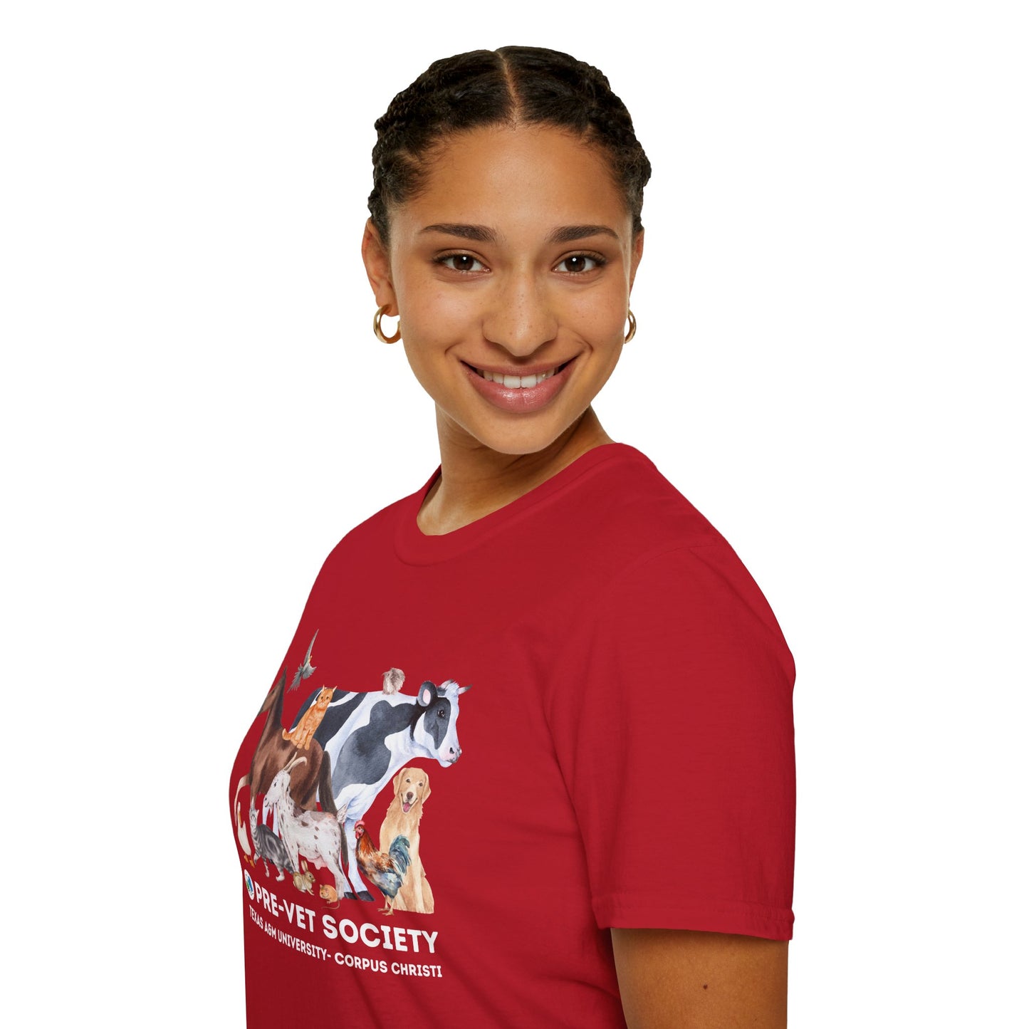 Pre-Vet Society Watercolor Animals Design Gildan Softstyle T-Shirt Unisex