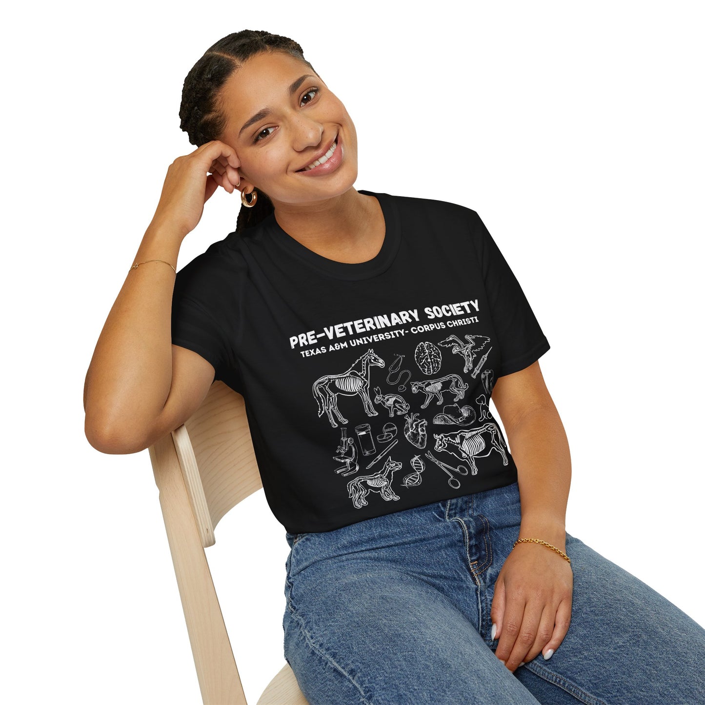 Pre-Vet Society Animal Anatomy Design Gildan Softstyle T-Shirt Unisex