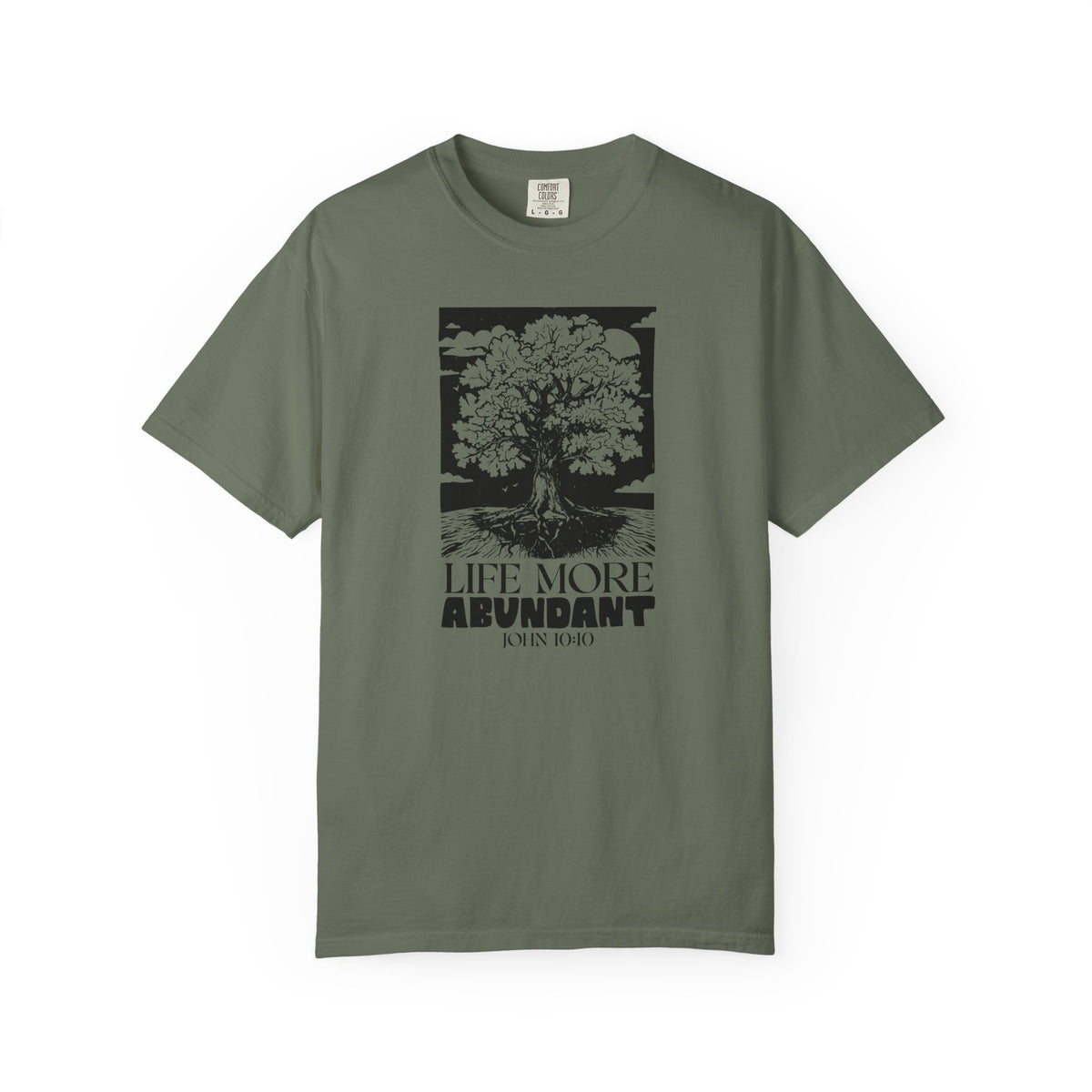 Life More Abundant John 10:10 Christian T-Shirt | Tree of Life Bible Verse Tee