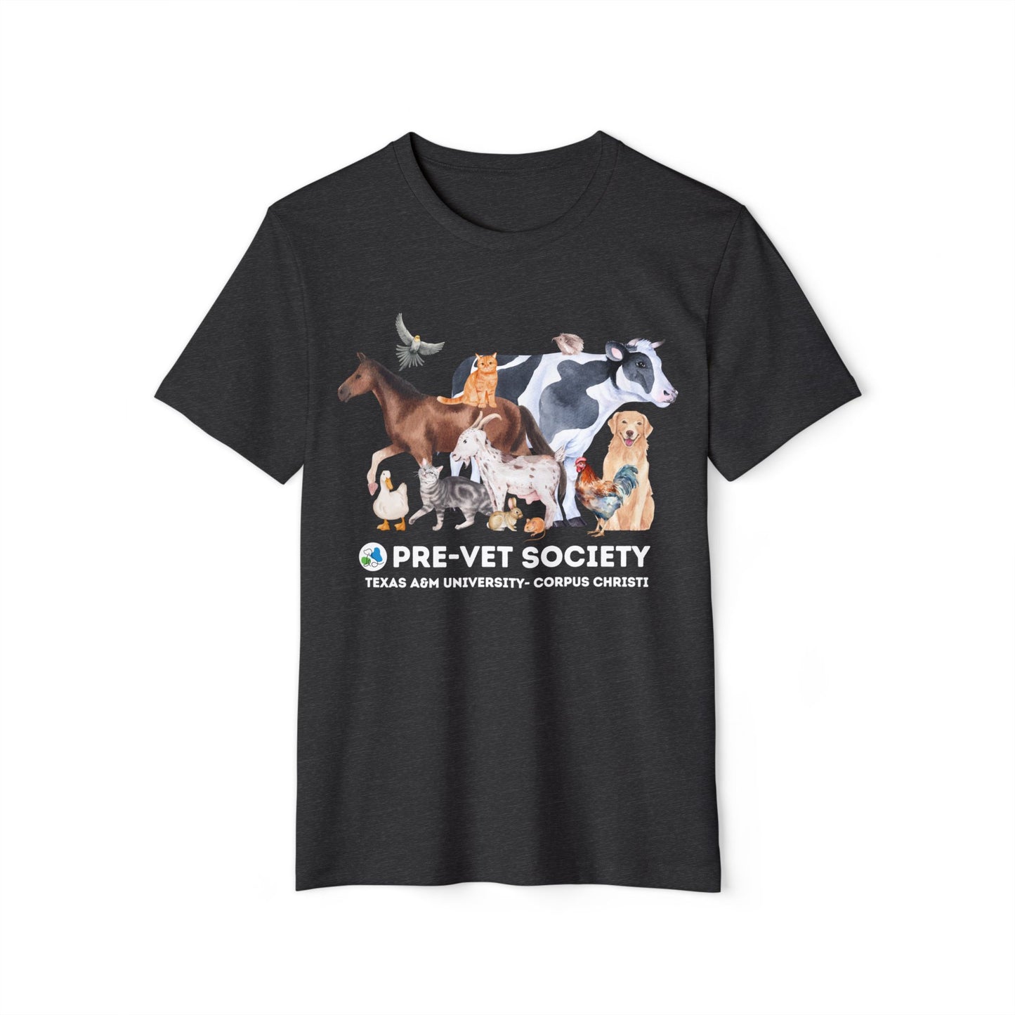 Pre-Vet Society Watercolor Animals Unisex Bella Canvas Recycled Organic T-Shirt