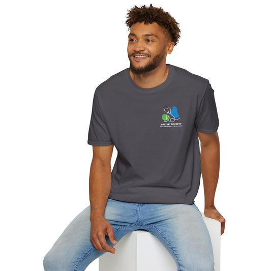 Pre-Vet Society Logo Front, Animal Anatomy Back, Gildan Softstyle T-Shirt Unisex