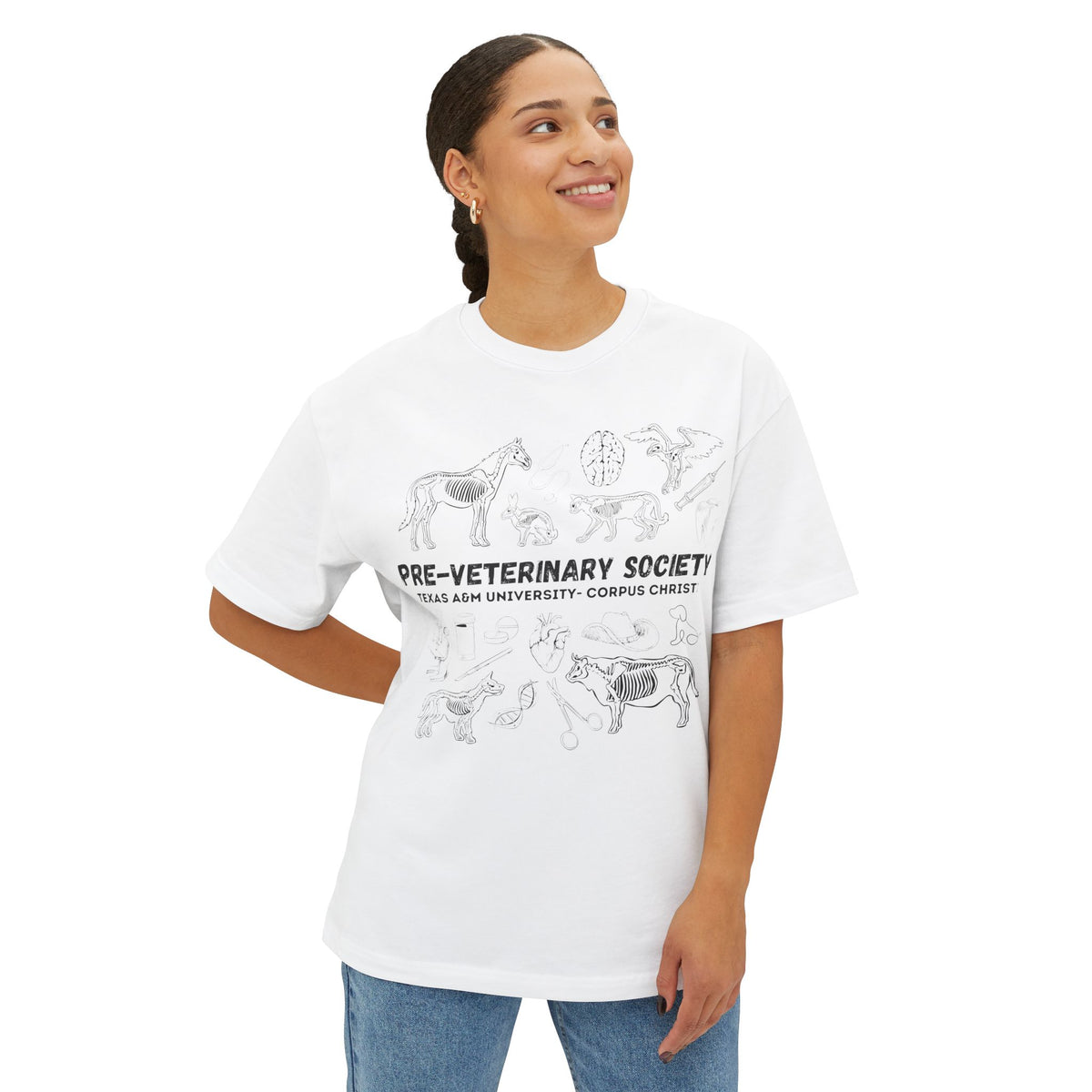 Pre-Vet Society Animal Anatomy Bella Canvas Oversized Boxy Tee Unisex