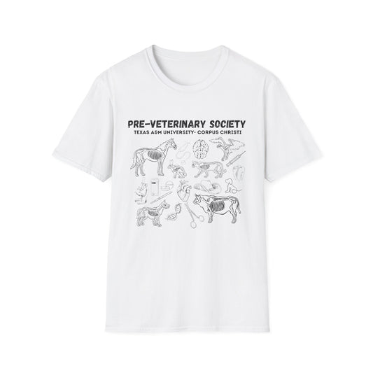 Pre-Vet Society Animal Anatomy Design Gildan Softstyle T-Shirt Unisex