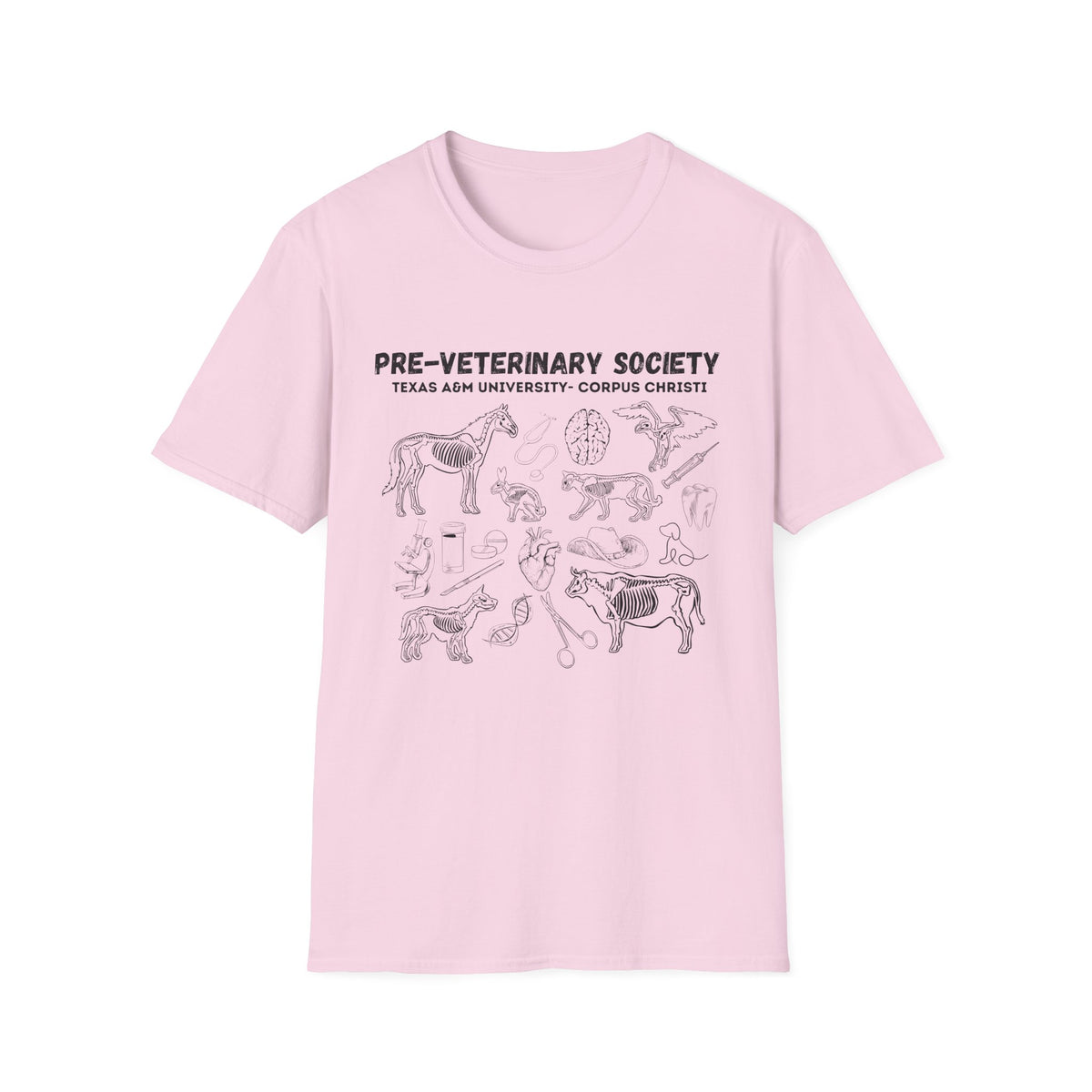Pre-Vet Society Animal Anatomy Design Gildan Softstyle T-Shirt Unisex