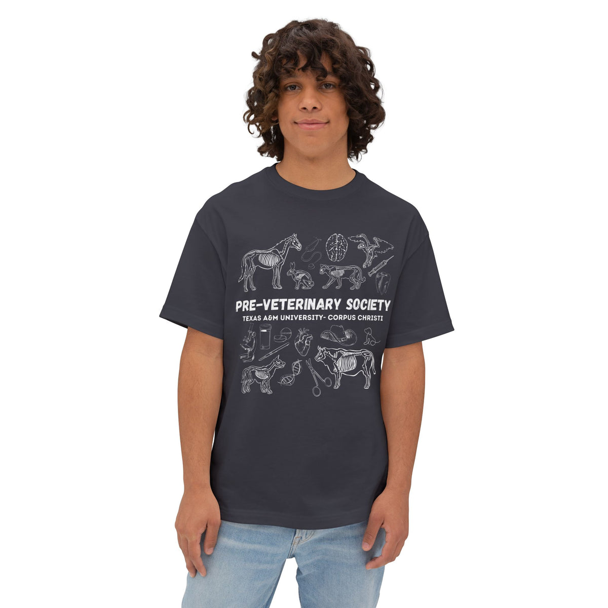 Pre-Vet Society Animal Anatomy Bella Canvas Oversized Boxy Tee Unisex