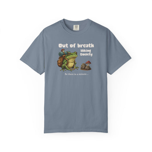 Funny Frog Hiking Shirt Out of Breath Hiking Society Frog Shirt | Comfort Colors Graphic Tee