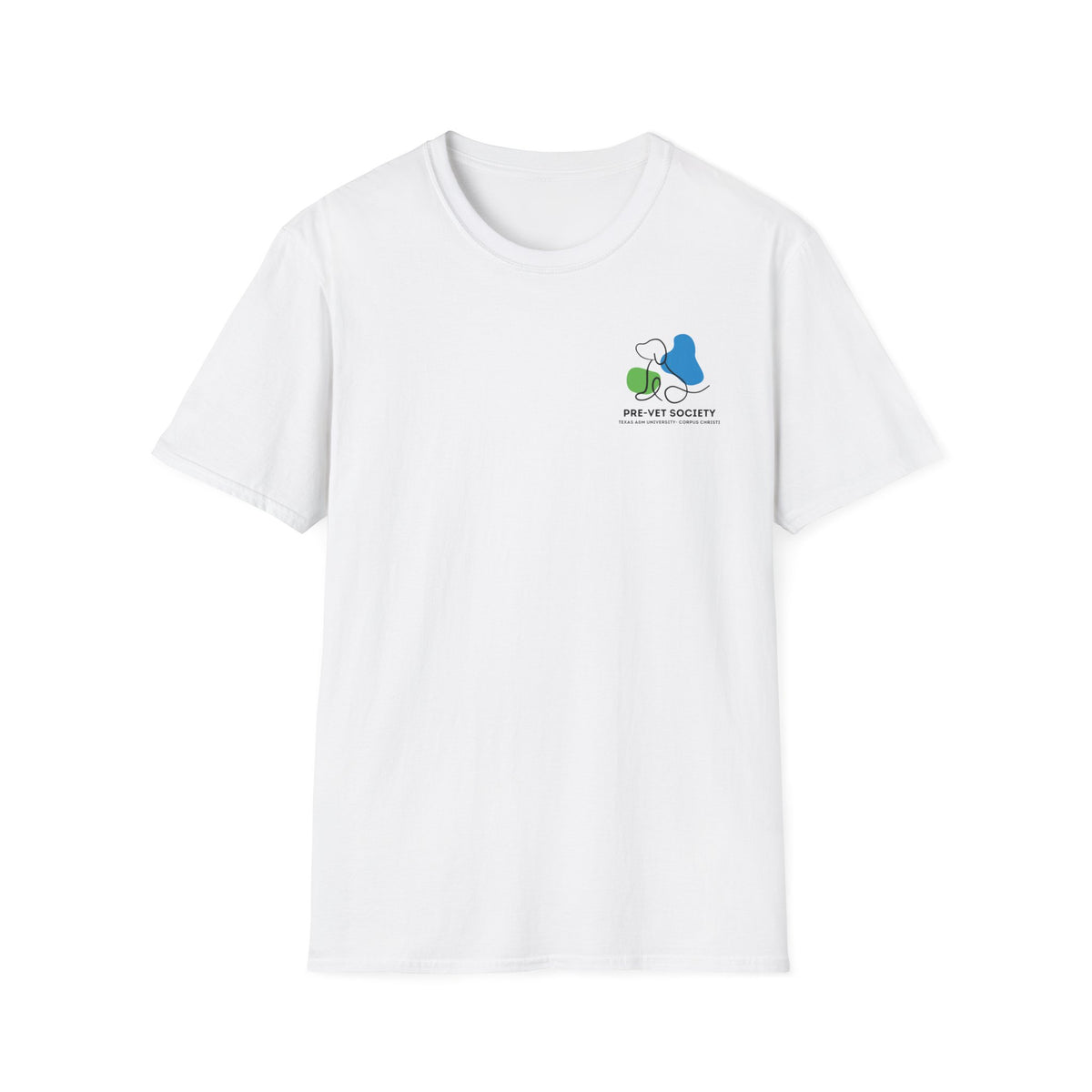 Pre-Vet Society Logo Front, Animal Anatomy Back, Gildan Softstyle T-Shirt Unisex
