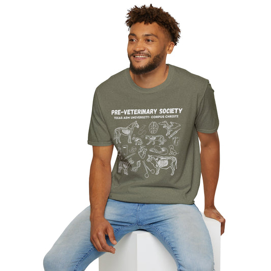 Pre-Vet Society Animal Anatomy Design Gildan Softstyle T-Shirt Unisex