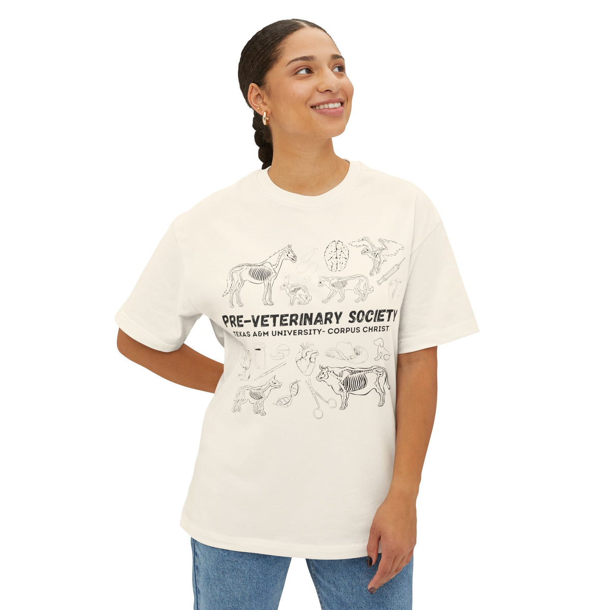 Pre-Vet Society Animal Anatomy Bella Canvas Oversized Boxy Tee Unisex