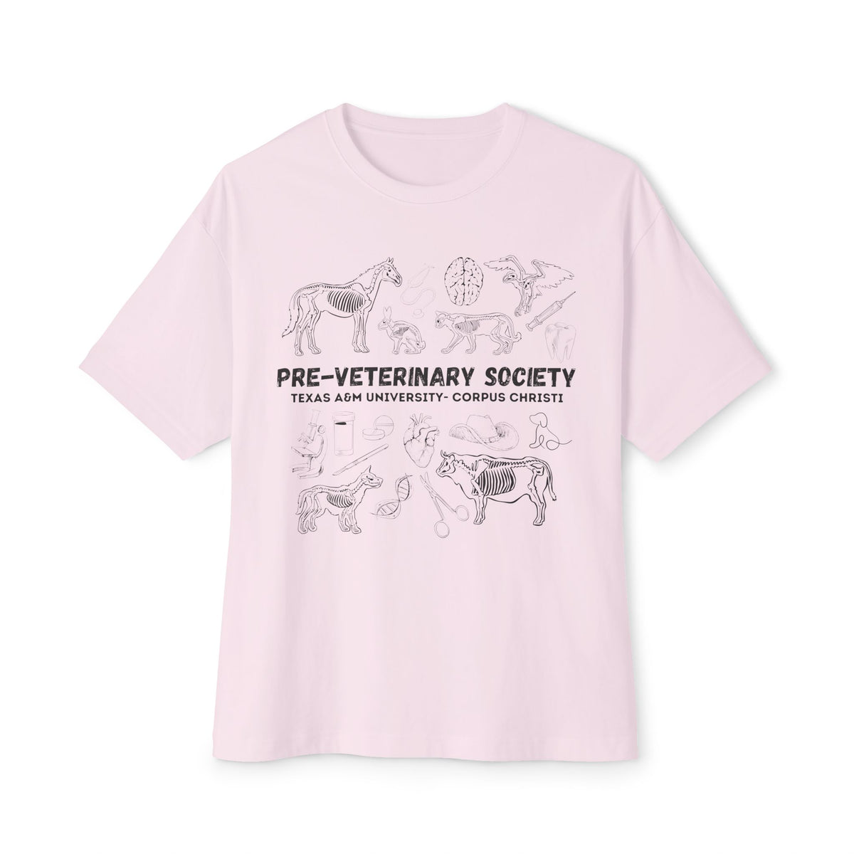 Pre-Vet Society Animal Anatomy Bella Canvas Oversized Boxy Tee Unisex