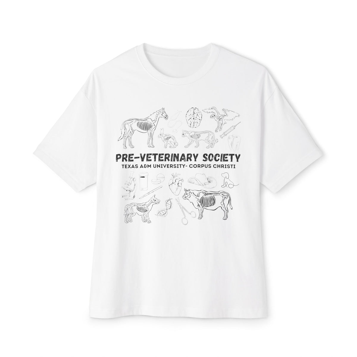 Pre-Vet Society Animal Anatomy Bella Canvas Oversized Boxy Tee Unisex