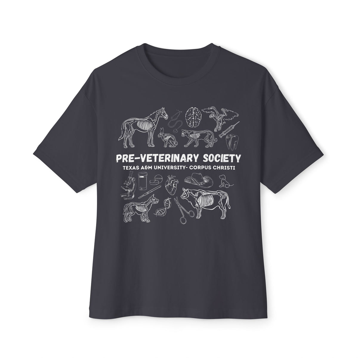 Pre-Vet Society Animal Anatomy Bella Canvas Oversized Boxy Tee Unisex