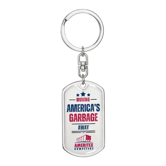 Ameritex Dumpsters Surgical Steel Personalized Keychain